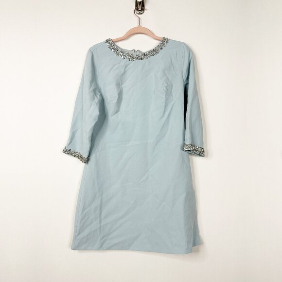 FLAW - NWT Mac Duggal Embellished A-Line Cocktail Dress Seafoam Medium #9867 - Picture 5 of 12